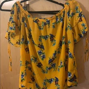 Floral over the shoulder blouse